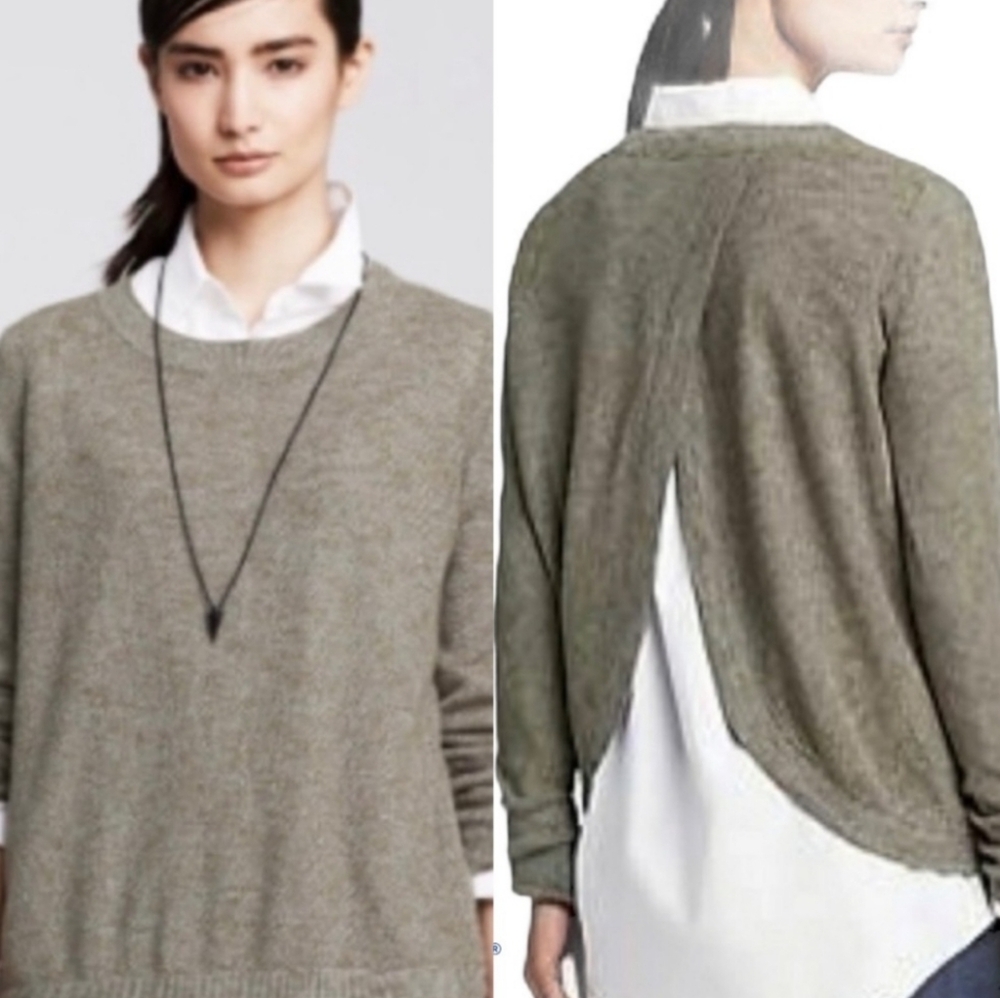 Banana Republic Women's Size Small Sweater Open Back Simple Basic Tan